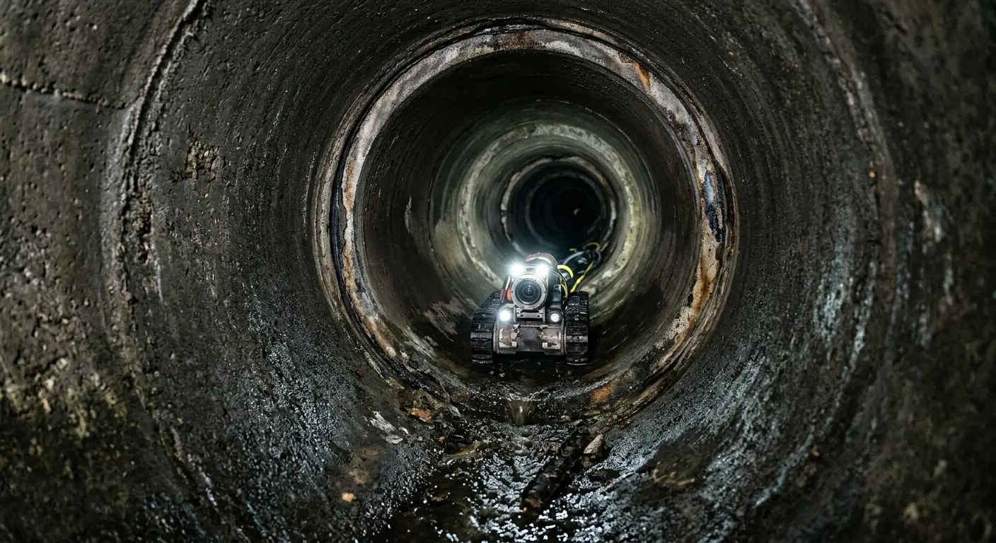 Robotic sewer camera inspecting pipe interior for Sewer Line Repair in Odessa